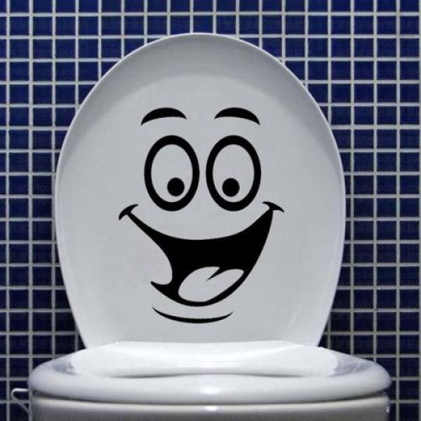 Stickers Smiley Visage Drôle vinyle Toilette Salle De Bain Siège autocollant