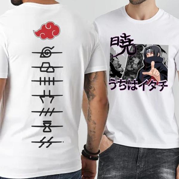 t shirt unisex Blanc Itachi Uchiha Otaku V2